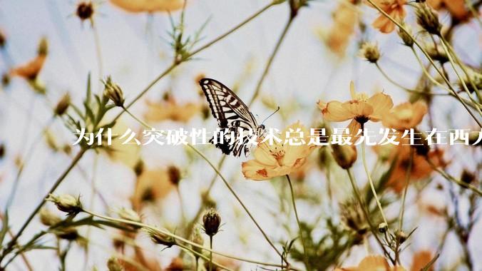 为什么突破性的技术总是最先发生在西方？