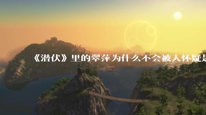 《潜伏》里的翠萍为什么不会被人怀疑是卧底？
