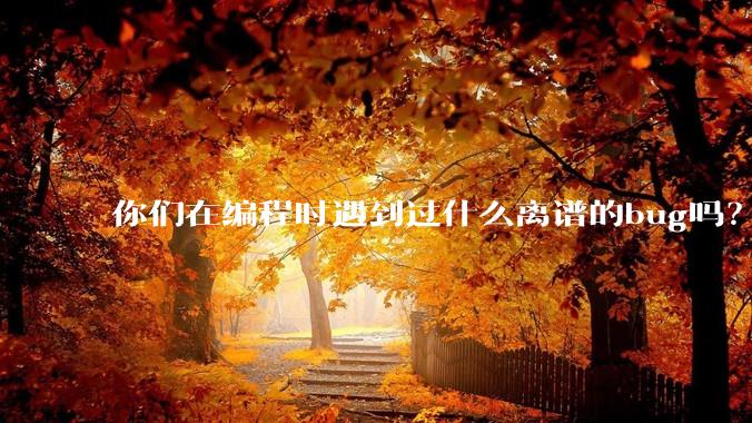 你们在编程时遇到过什么离谱的bug吗？